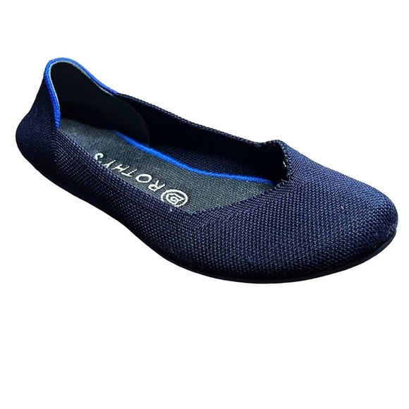 Rothy’s The Flat Rounded Toe Ballet Flat in Navy Blue Size 7 - Picture 1 of 9